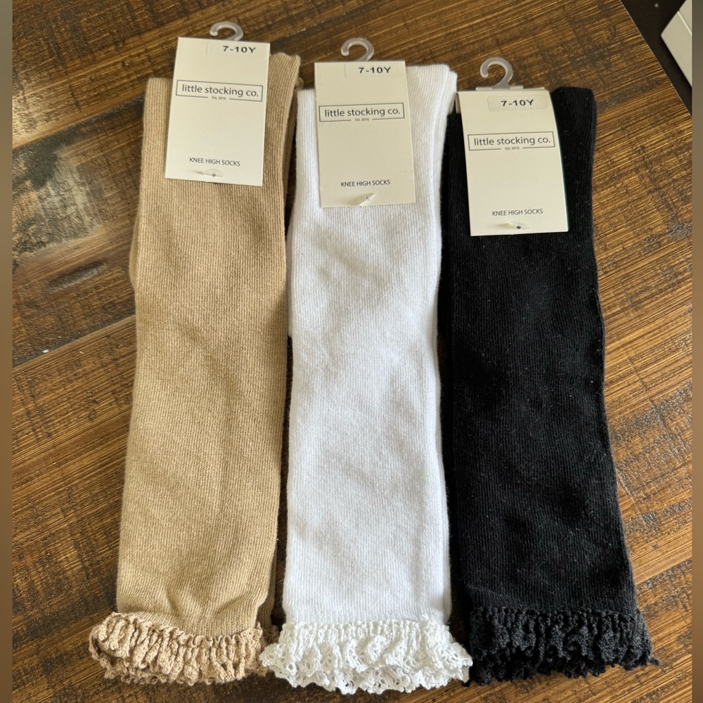 Little Stocking Co girls ruffled knee high socks